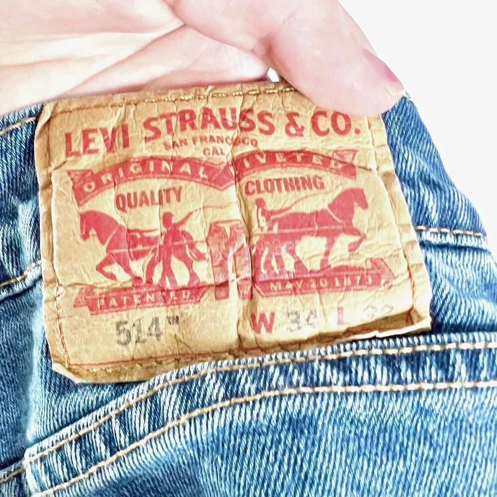 Levi's 514 Jeans Medium Wash Mid Rise Denim Size 34x32